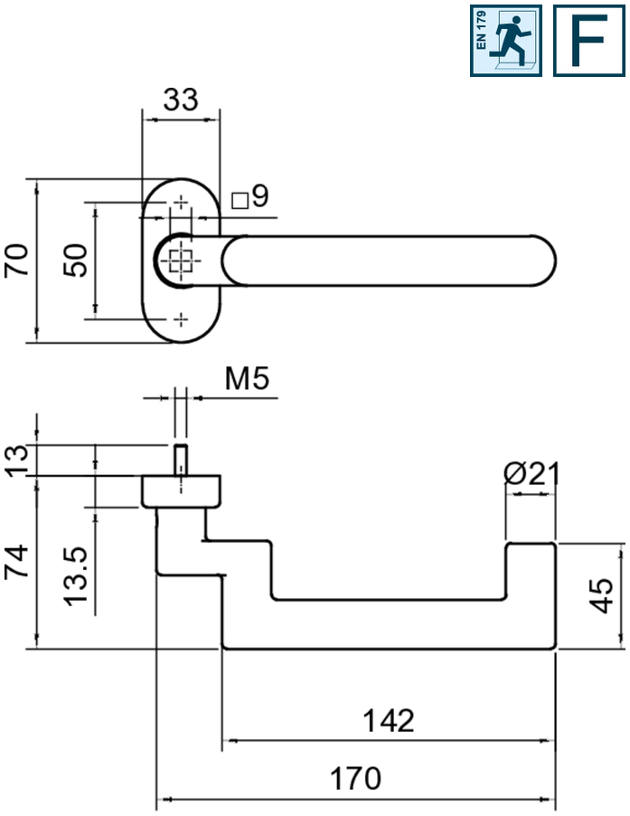 Türgriff, Hebelschloss, Türgriff-Set, Montageplatte, M5-Schnittstelle
