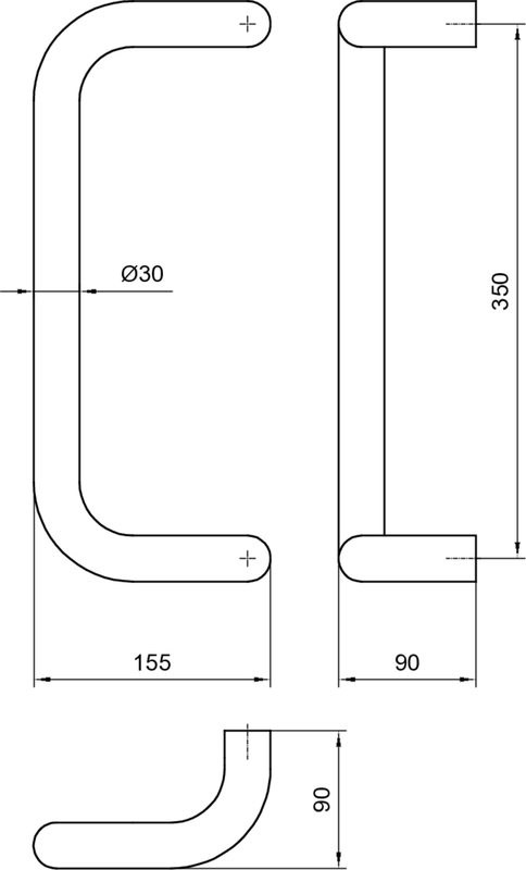 handrail, U-curve, dimensions, pipe, curved tube