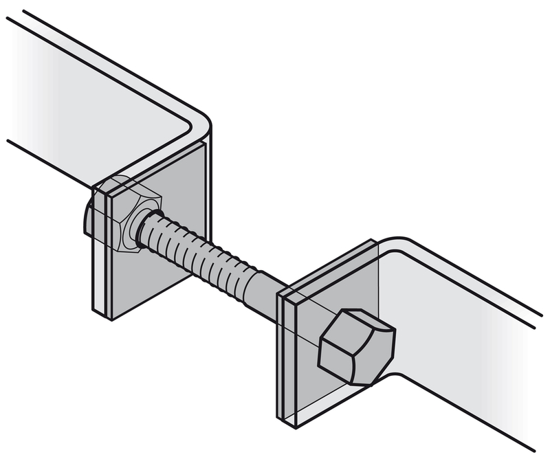 verriegelungsbolzen, Schraubverbindung, Lackierte Metallkonstruktion, Verbindungsstück, Montagezubehör