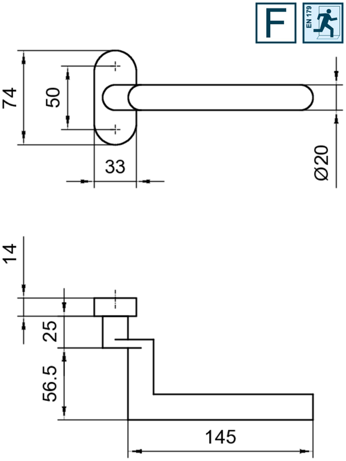 Türdrang, Griff, Lack, Beschläge, Maße