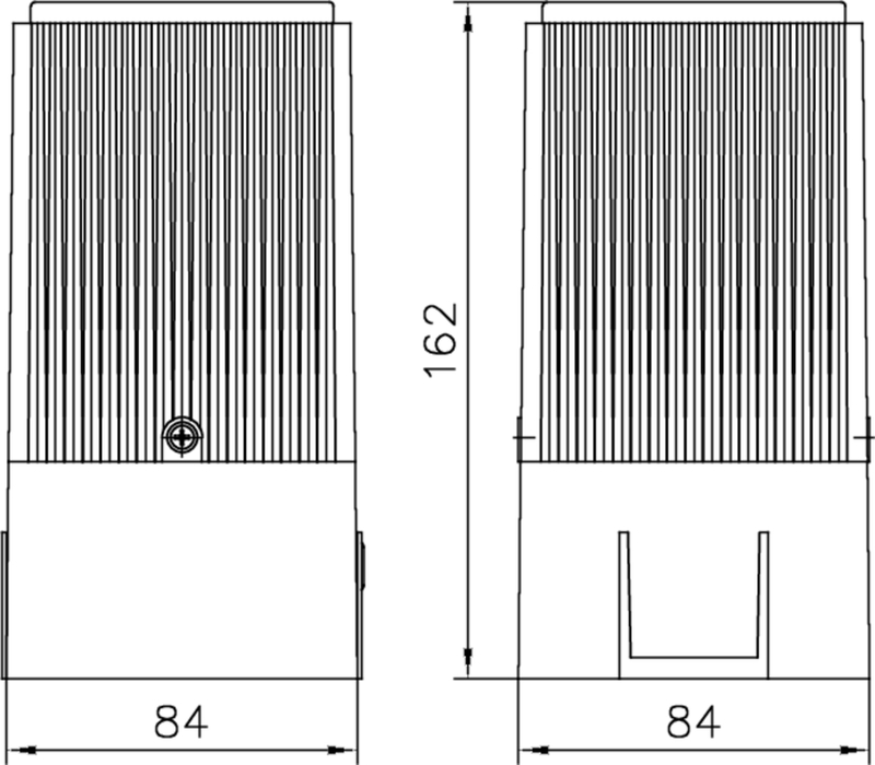 Heizung, Wärmeradiator, Lamellen, vertikal, Abmessungen-84x162