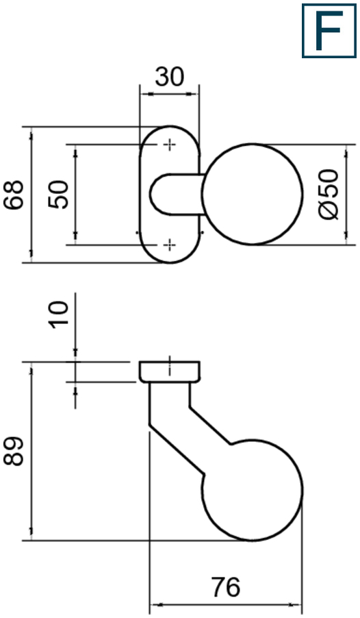 door knob, round knob, wandhalterung, abmessungen, runder knob
