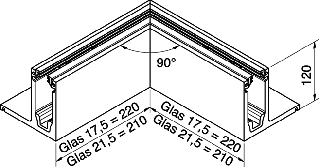 eckverbinder, Aluminiumprofil, Glasleisten, 90-grad-verbinder, Rahmenprofil