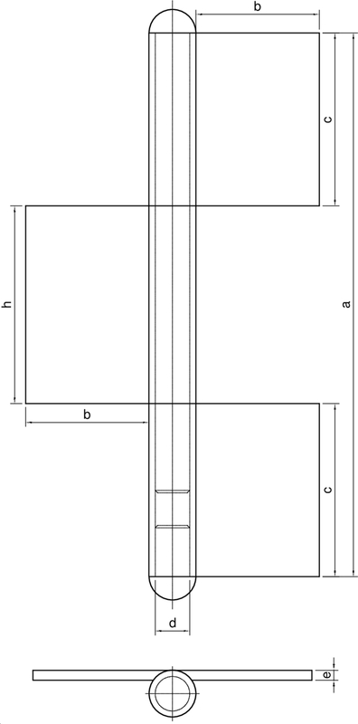dimensions, technical drawing, assembly part, rod, hole
