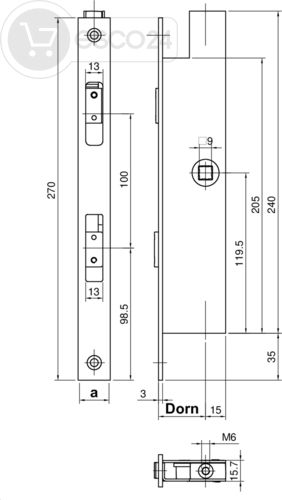 FT-GK BKS B 1890 D55 F3x24x270 DIN L/R (WS)