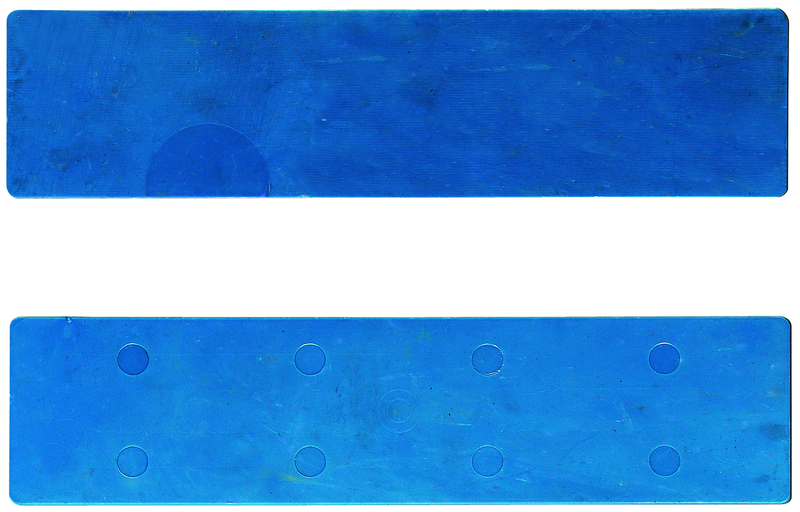 blau, rechteckig, Gummi, Tafel, Nuten