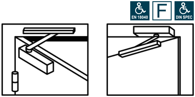 rollator clamp, lift mounting, adjustable arm, door closer, hand rail connector