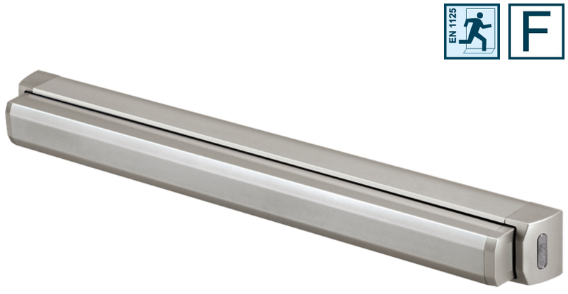 Türschließer, elektrischer Stellmotor, Metallgehäuse, silberne Oberfläche, rechteckiger Block