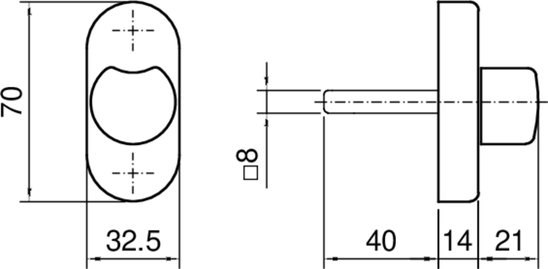 Griff, Türgriff, Bauform, Rundgriff, Durchmesser 8mm