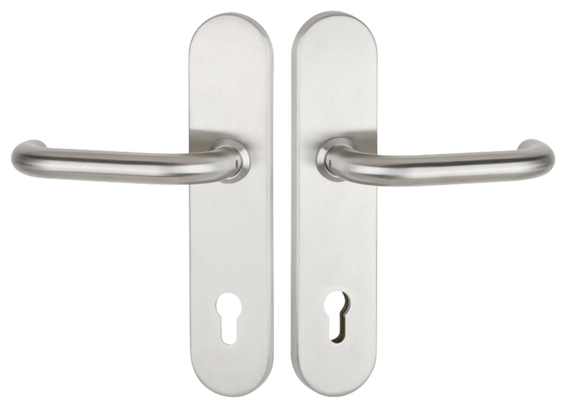 Türgriff, Türdrücker, Satinstahl, Schlossrosette, Paargriff