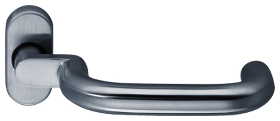 esco Türdrücker R 201 A FS VK=9mm, F1 (Alu silber) Griff, Rauchrohr, Griff, Rauchrohr,
