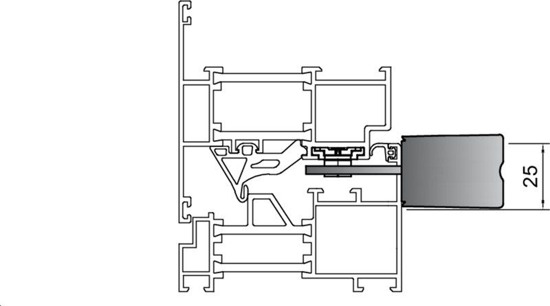 Aluminium Profile, Fensterprofil, Kunststoffprofil, Dichtung, Schnittzeichnung