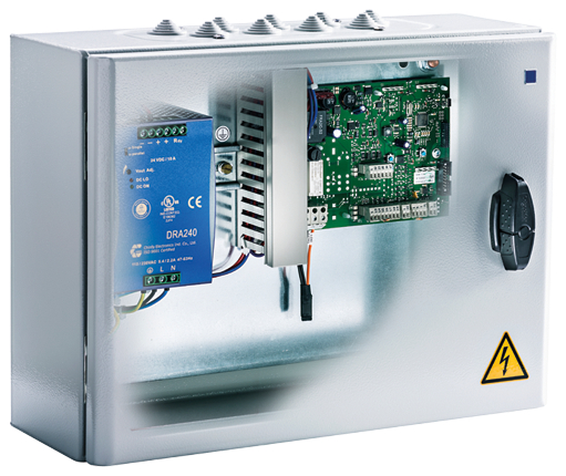 elektronische Gehäuse, Steuerplatine, Relaismodul, Hochspannung, Metallgehäuse