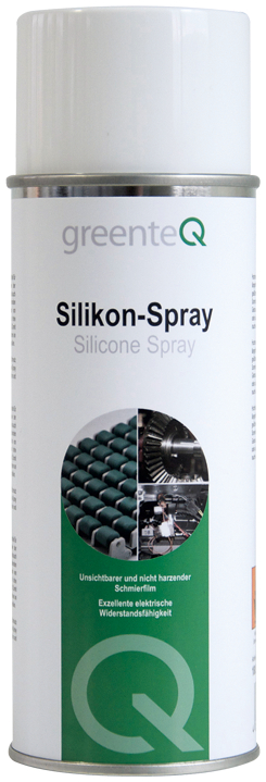 Silikonspray, Sprühdose, Metallbehälter, Weiß-grüne Verpackung, Schmiermittel