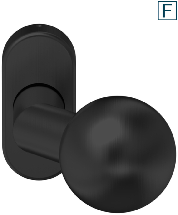 esco Türknopf K-301 FS fest, M12 Gewinde, Edelstahl schwarz PVD C60 matt