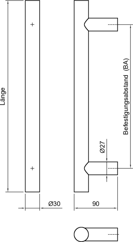 Halterung, Rohrbogen, Bauteil, Länge, Durchmesser 30