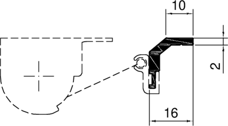 Schutzbrille, Augenschutz, Rahmen mit Scharnier, Scharnierdetail, Befestigungsclip