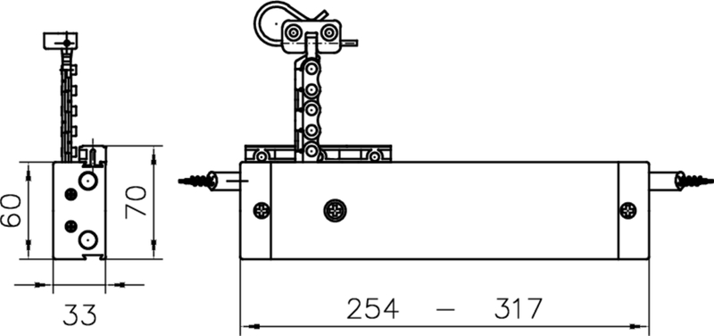 lineare Aktuator, elektrischer Aktuator, motorisiertes Gerät, Metallgehäuse, Abmessungen 254-317mm