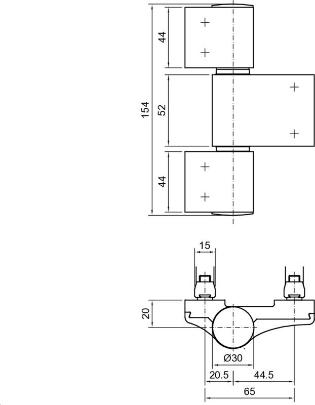 Möbelfit, Metallbeschlag, Scharnier, Drehtab, Bauzeichnung