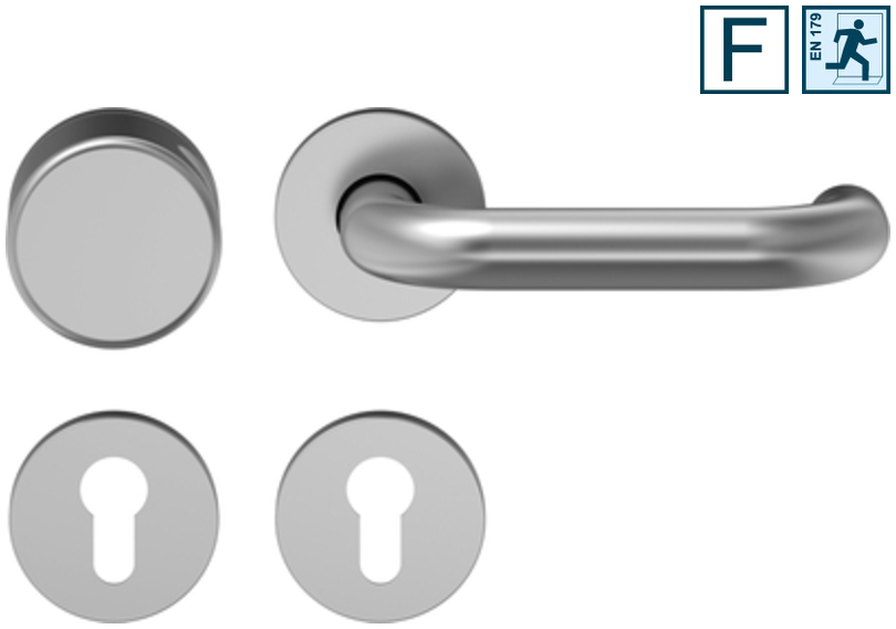 Türgriff, Türknauf, Türdrücker, Metall, Schlossplatte