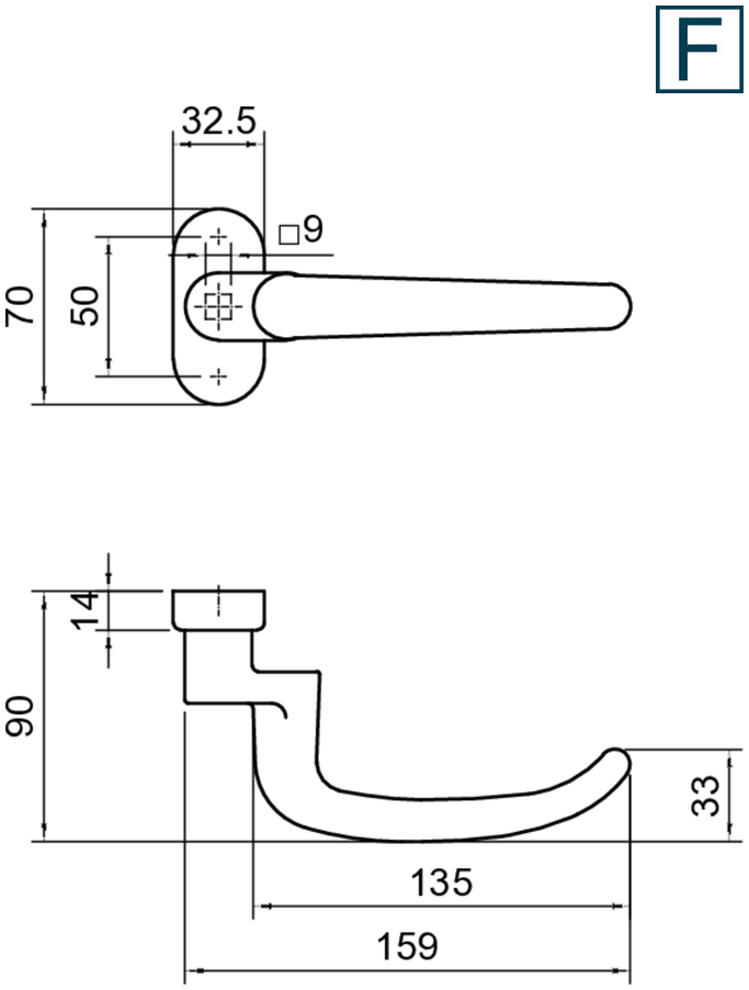 Türgriff, Türdrücker, Beschläge, Metall, Klemmprofil