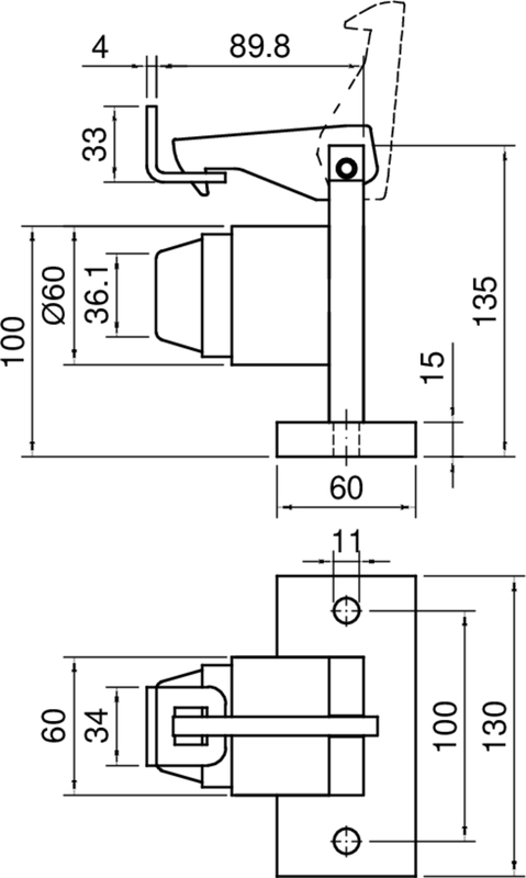 soldering clamp, adjustable stand, technical schematic, dimensions, machine accessory