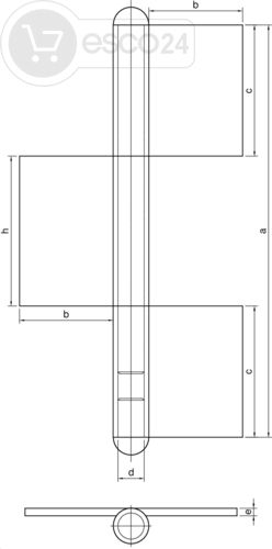 KONSTRUKTIONSBAND KO8 3TLG.,M.LOSEM STIFT,220MM,STAHL VERZINKT