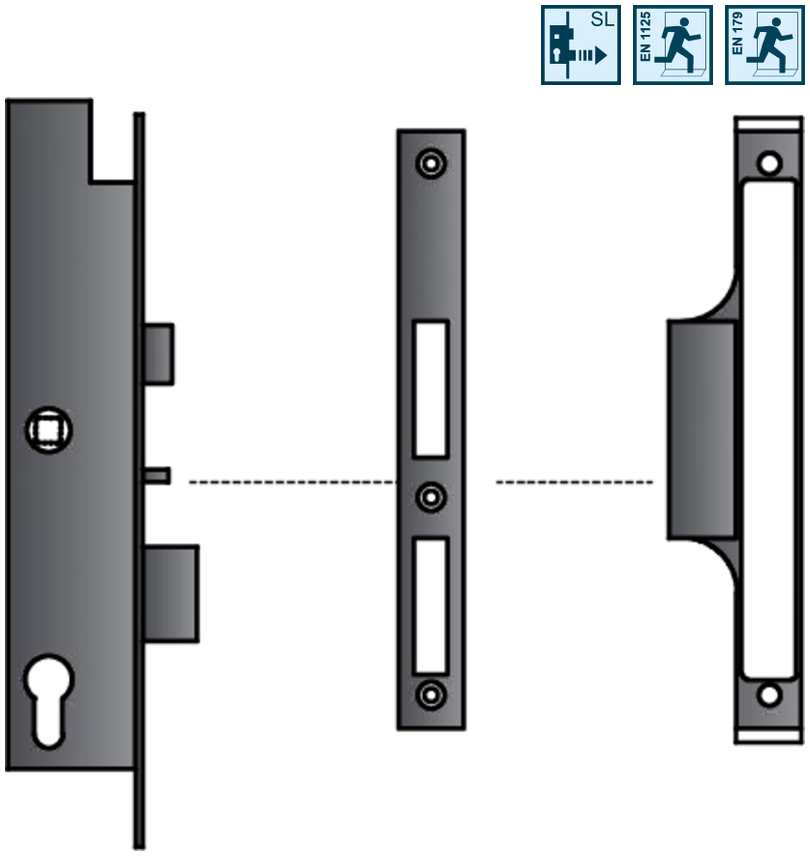 Sicherheitsschloss, Schlossmechanismus, Türbeschlag, Türzylinder, Beschlag-Set