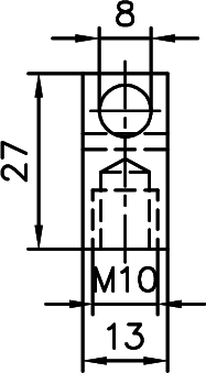 Stangenanschluss M10 für Bolzen 8mm Diagramm, Handlung, Diagramm, Handlung, Plan,