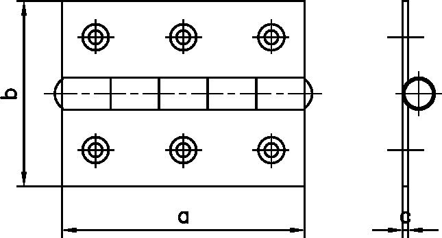 机械图, 安装板, 孔型分布, 轴穿透, b 尺寸