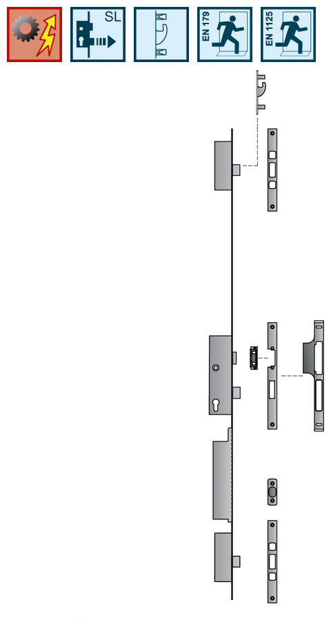 Schloss, Türbeschlag, Riegelschloss, Einsteckblatt, Türinnenansicht