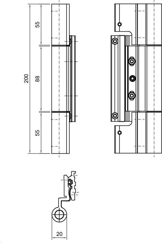 Dr.Hahn Rollenband AT 3-tlg. ew/aw Heroal D72, flächenbündig, EV1 Dr.Hahn Rollenband AT 3-tlg. ew/aw Heroal D72, flächenbündig, EV1