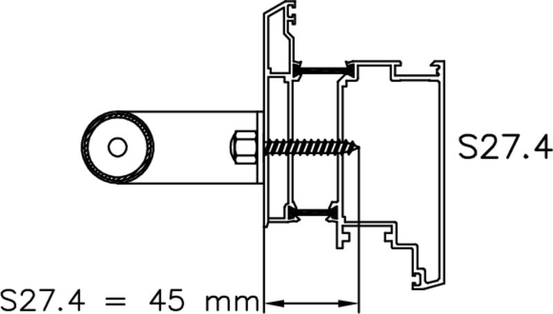 mechanism, shaft, bolt, aluminum, Querschnitt