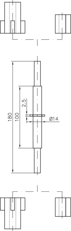 机械部件, 管件, 圆孔, 孔径1.4, 长度180